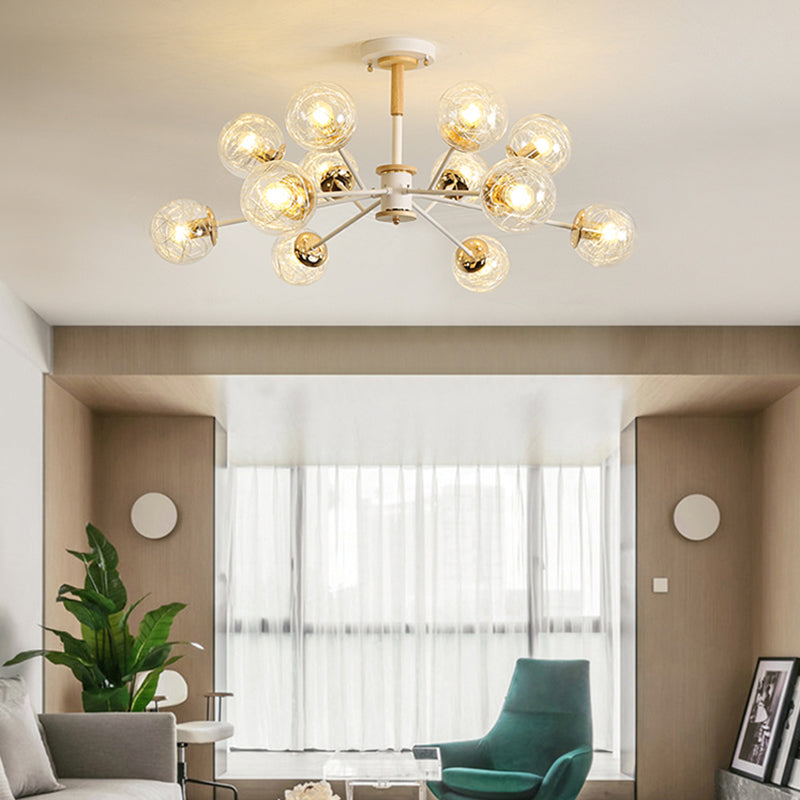 Glass Modern Chandelier Lighting Minimalistic Suspension Light for Dining Room