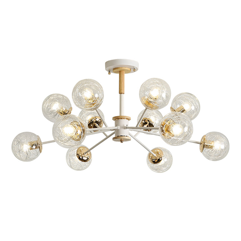 Glass Modern Chandelier Lighting Minimalistic Suspension Light for Dining Room