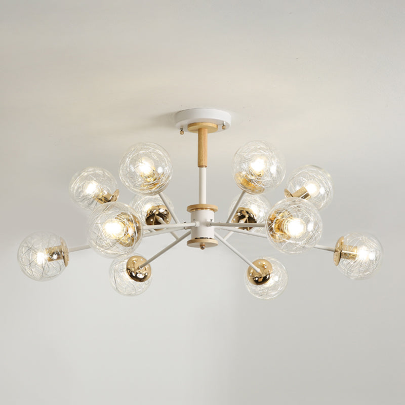 Glass Modern Chandelier Lighting Minimalistic Suspension Light for Dining Room