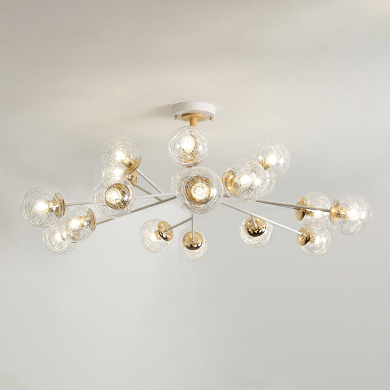 Glass Modern Chandelier Lighting Minimalistic Suspension Light for Dining Room