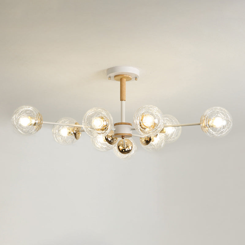 Glass Modern Chandelier Lighting Minimalistic Suspension Light for Dining Room