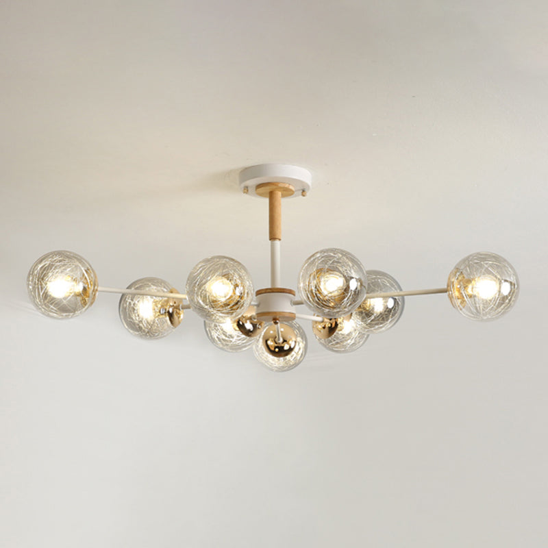 Glass Modern Chandelier Lighting Minimalistic Suspension Light for Dining Room