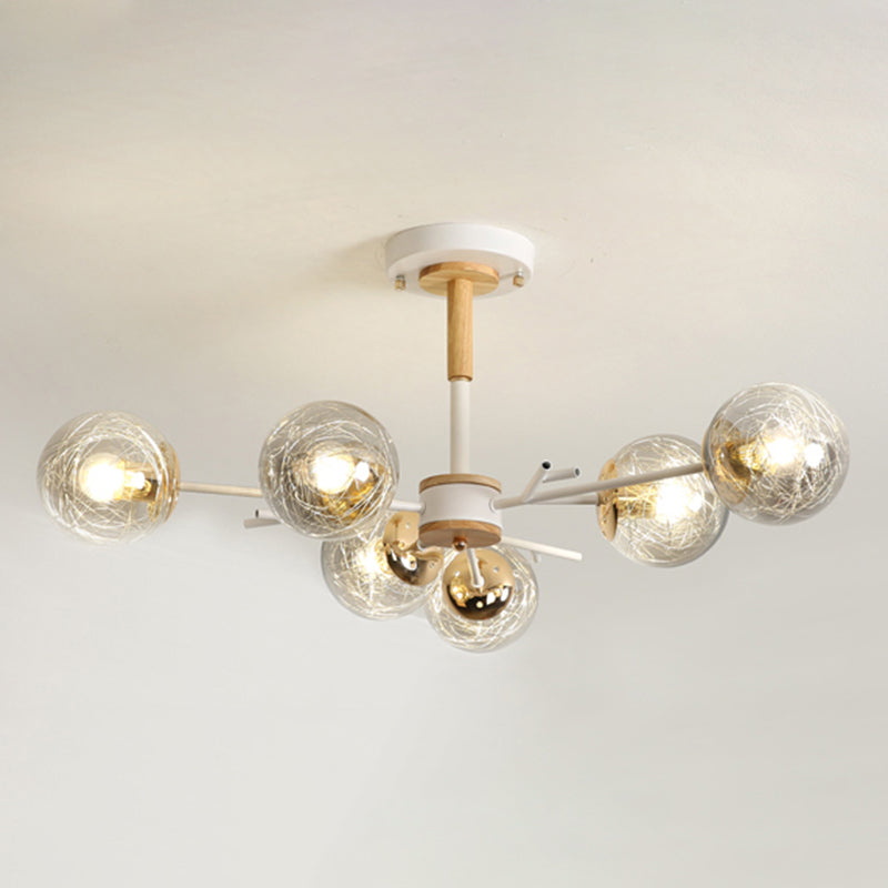 Glass Modern Chandelier Lighting Minimalistic Suspension Light for Dining Room