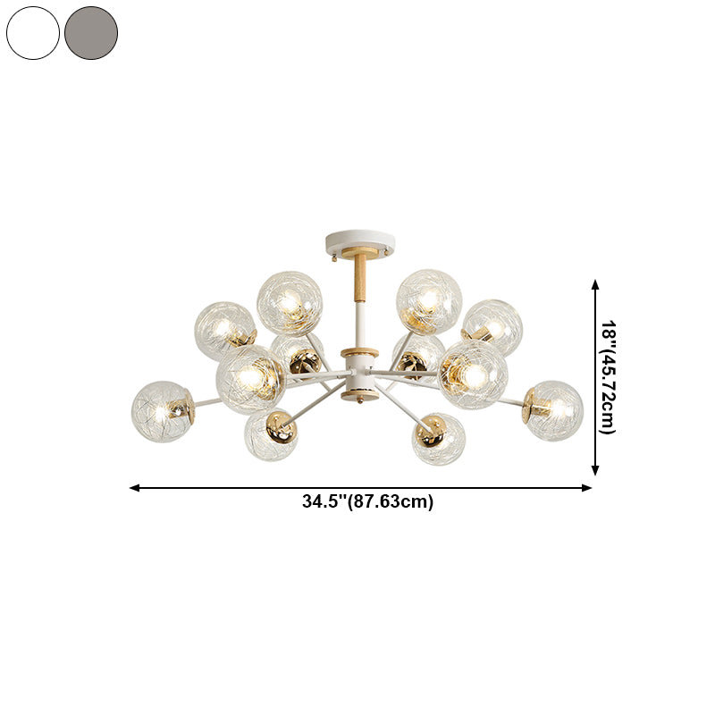 Glass Modern Chandelier Lighting Minimalistic Suspension Light for Dining Room