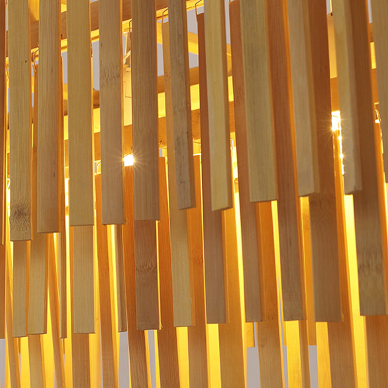 Minimalist Bamboo Pendant Lighting Fixture Dining Room Ceiling Chandelier