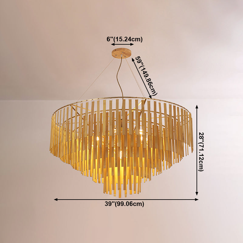 Minimalist Bamboo Pendant Lighting Fixture Dining Room Ceiling Chandelier