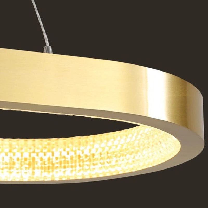 Estilo moderno colgante colgante en forma de metal ovalado 1 luz de la luz de la luz en oro