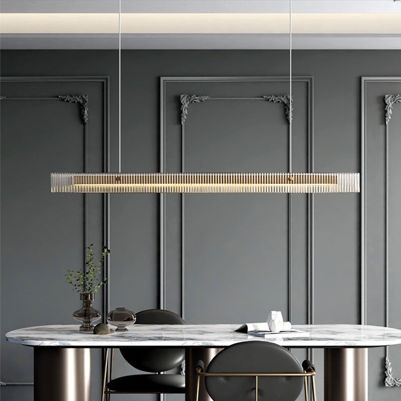 Moderna isla simple de metal rectangular en forma rectangular 1 Light Island Light para restaurante