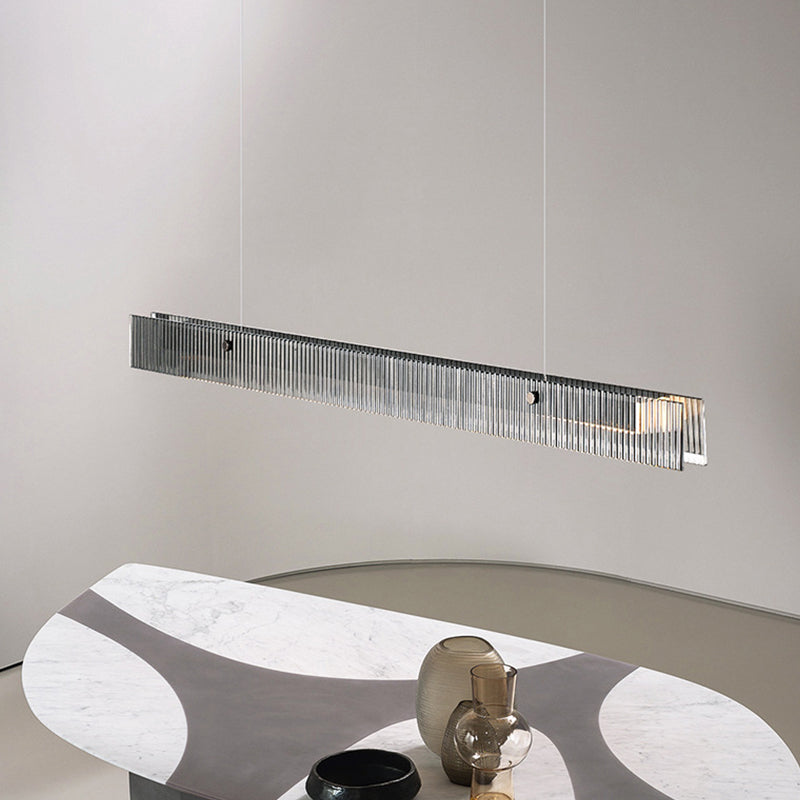 Moderna isla simple de metal rectangular en forma rectangular 1 Light Island Light para restaurante