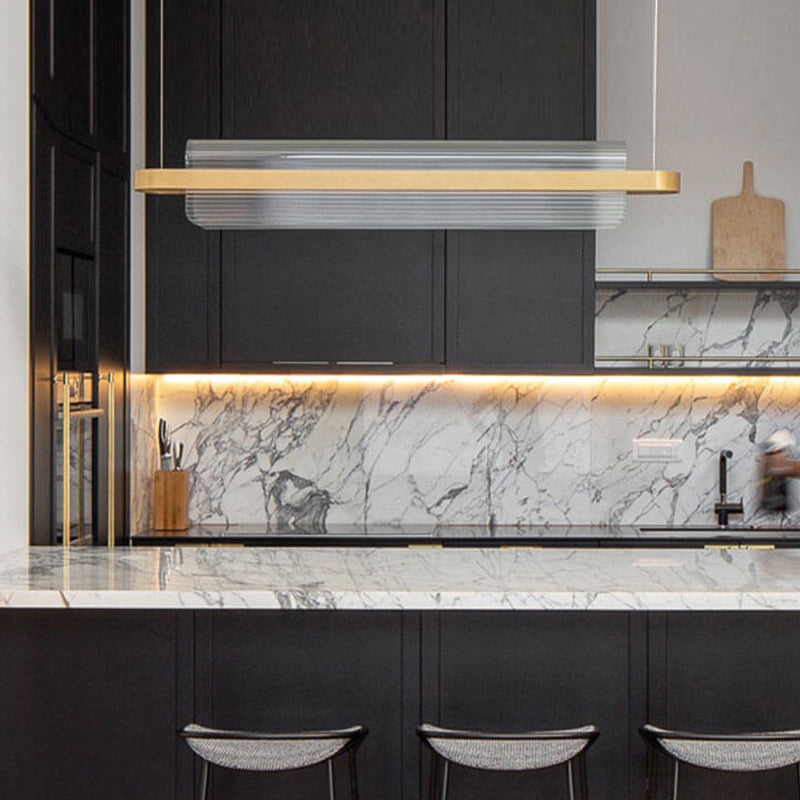 Modern Style Island Pendant Acrylic 1 Light Island Light in Gold for Restaurant