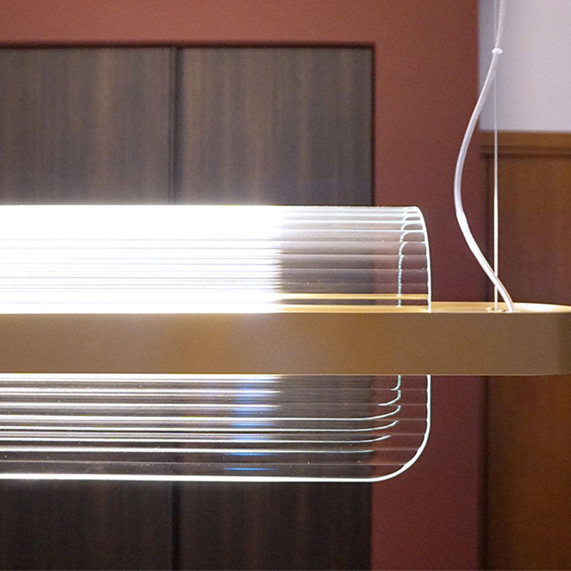 Modern Style Island Pendant Acrylic 1 Light Island Light in Gold for Restaurant