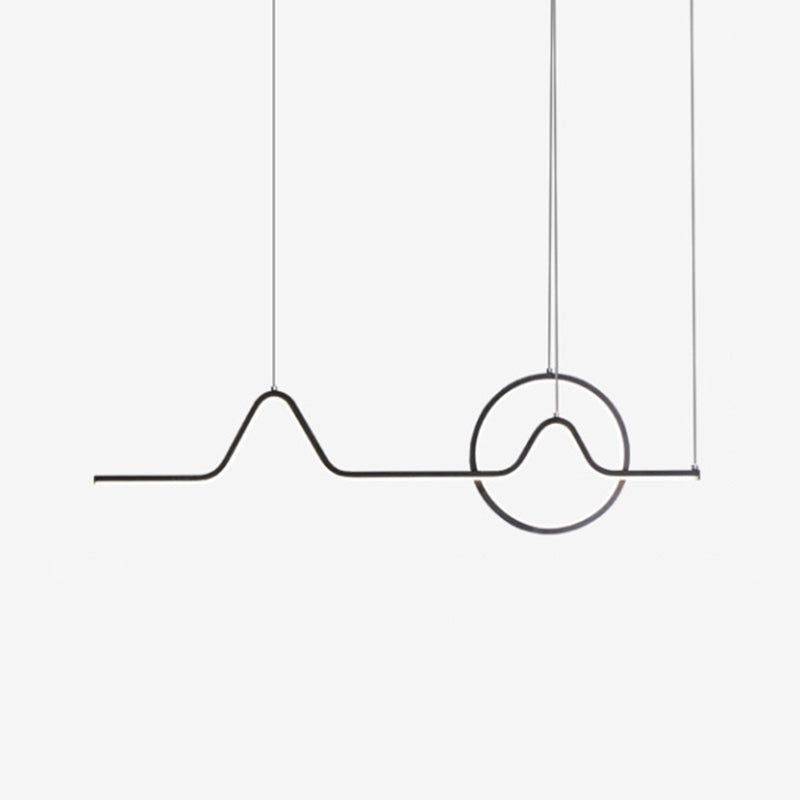 Estilo moderno lineal isla colgante de metal simple luz de metal para restaurante