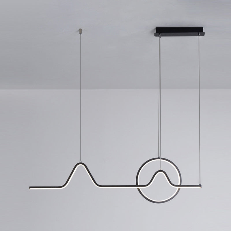 Estilo moderno lineal isla colgante de metal simple luz de metal para restaurante