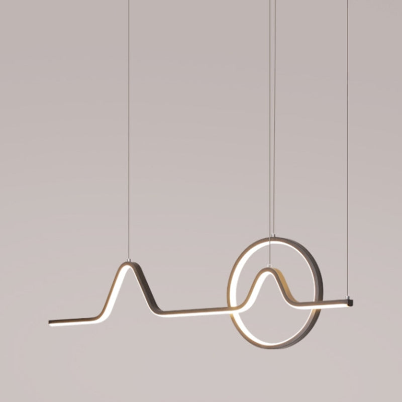 Estilo moderno lineal isla colgante de metal simple luz de metal para restaurante