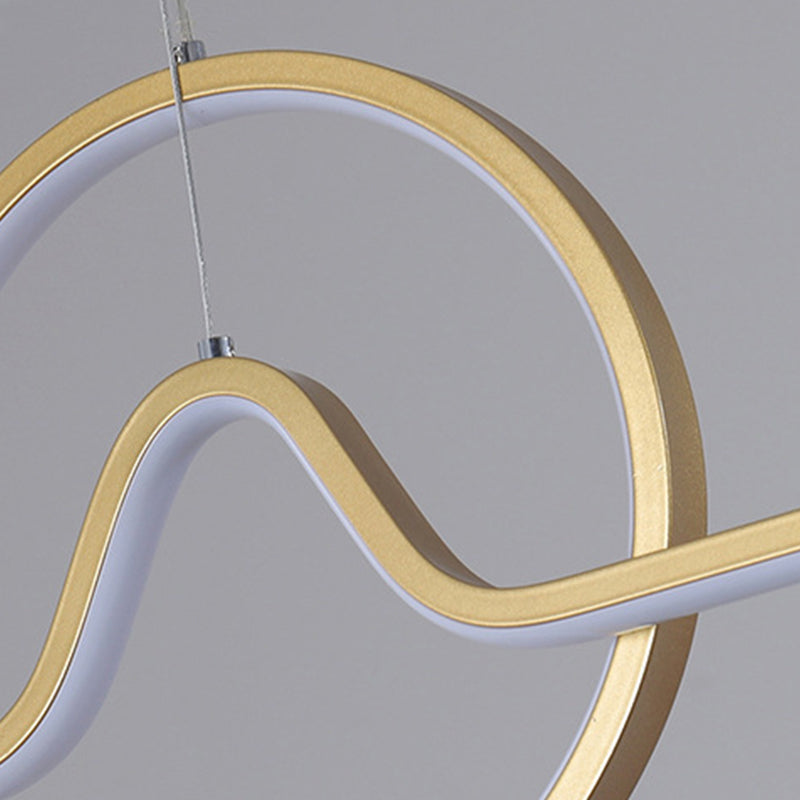 Estilo moderno lineal isla colgante de metal simple luz de metal para restaurante