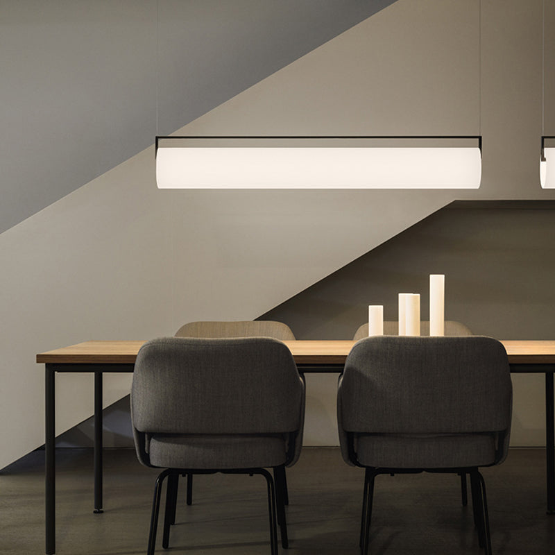 Luces de lámpara de araña de isla LED moderna Cilíndrica blanca de la isla de iluminación de la isla