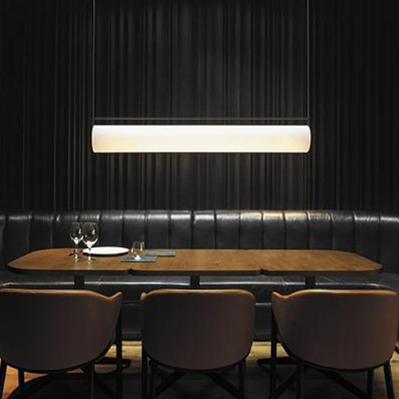 Modern LED Island Chandelier Lights White Cylinder Island Lighting Fixture