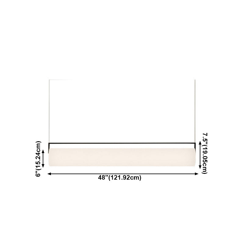 Modern LED Island Chandelier Lights White Cylinder Island Lighting Fixture