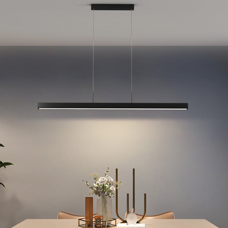 Nordic Ceiling Chandelier Modern Simple LED Long Linear Pendant Light for Dining Room