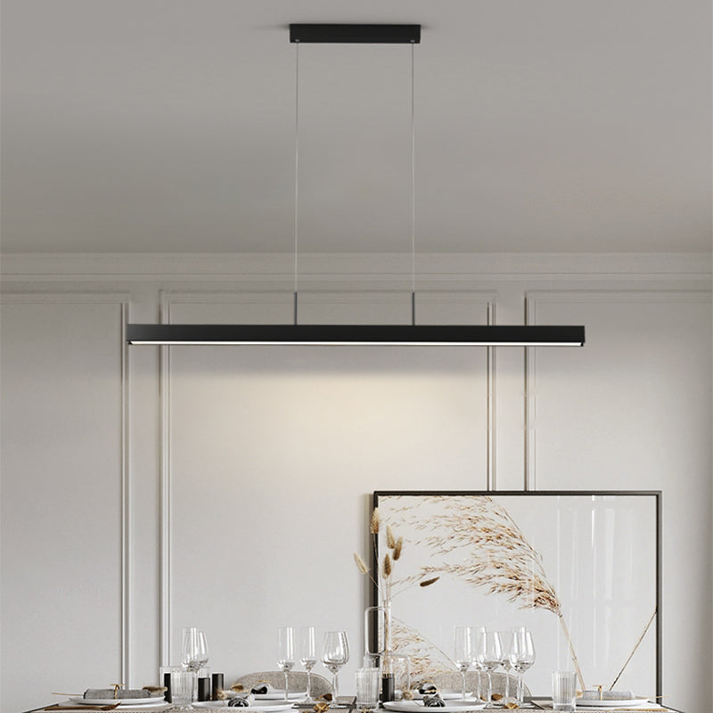 Nordic Ceiling Chandelier Modern Simple LED Long Linear Pendant Light for Dining Room