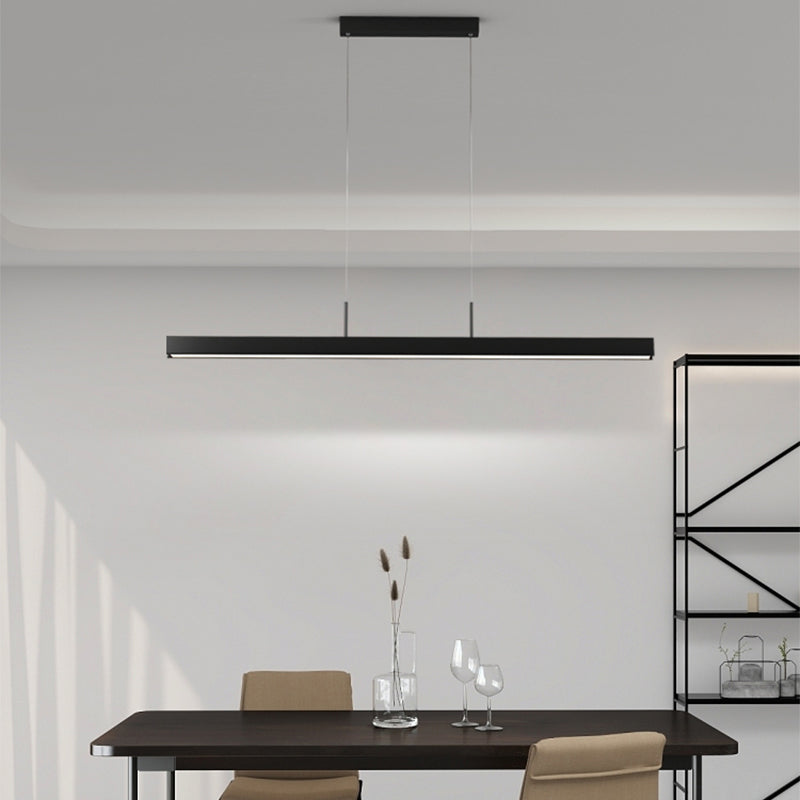 Nordic Ceiling Chandelier Modern Simple LED Long Linear Pendant Light for Dining Room