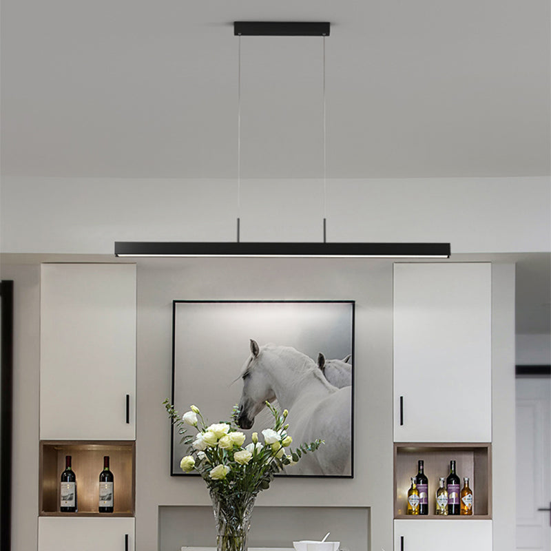 Nordic Ceiling Chandelier Modern Simple LED Long Linear Pendant Light for Dining Room