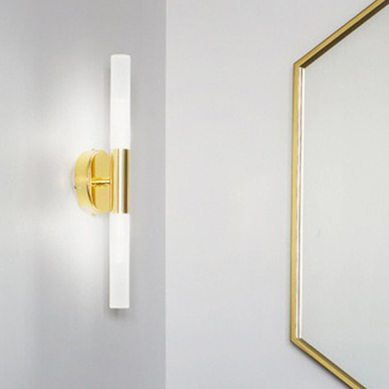 Lámpara de pared recta de metal estilo moderno 2 luces LED Mirror Light para baño