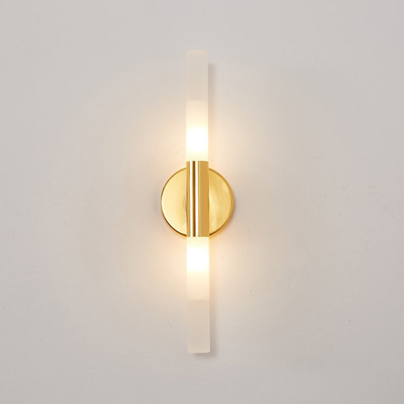 Lámpara de pared recta de metal estilo moderno 2 luces LED Mirror Light para baño