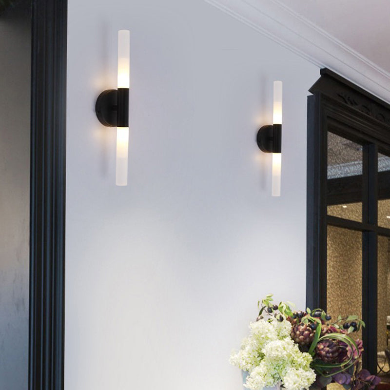 Lámpara de pared recta de metal estilo moderno 2 luces LED Mirror Light para baño