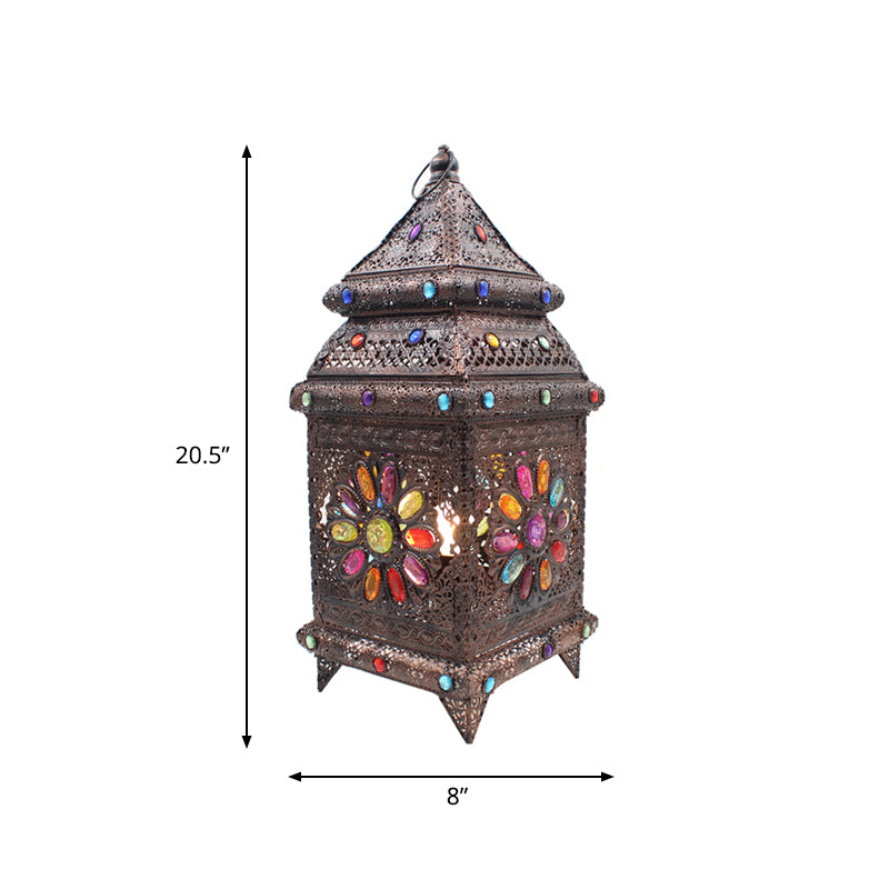 LANTERNE CHAMBRE NIGHT Table Lighting Bohemian Metal 1 Bulbe Bronze Nightstand
