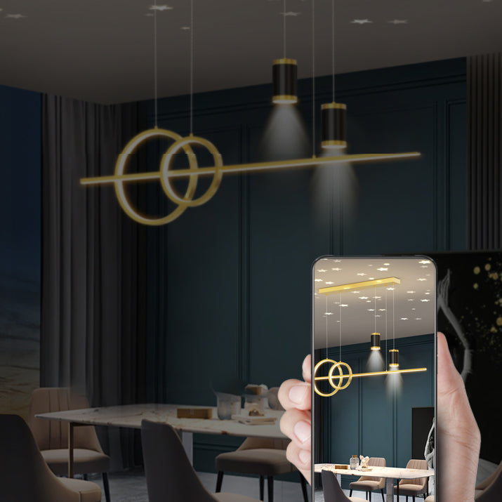 Cilindro de iluminación de la isla contemporánea Metal 5 Pendantes de la Light Island para la cocina