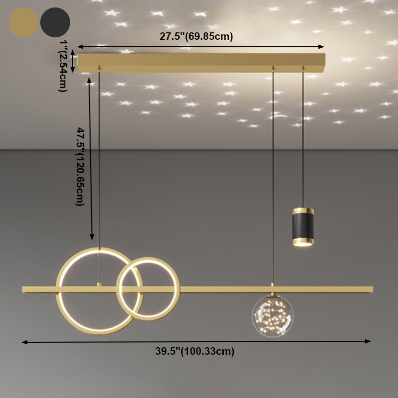 Sphere Island Lights Contemporary Metal Island Pendants with Glass Shade