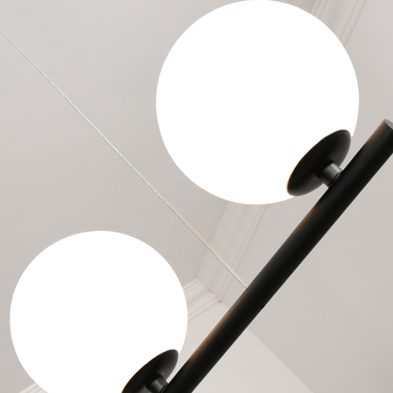 Luces colgantes de globo iluminación de isla de cocina de vidrio contemporánea