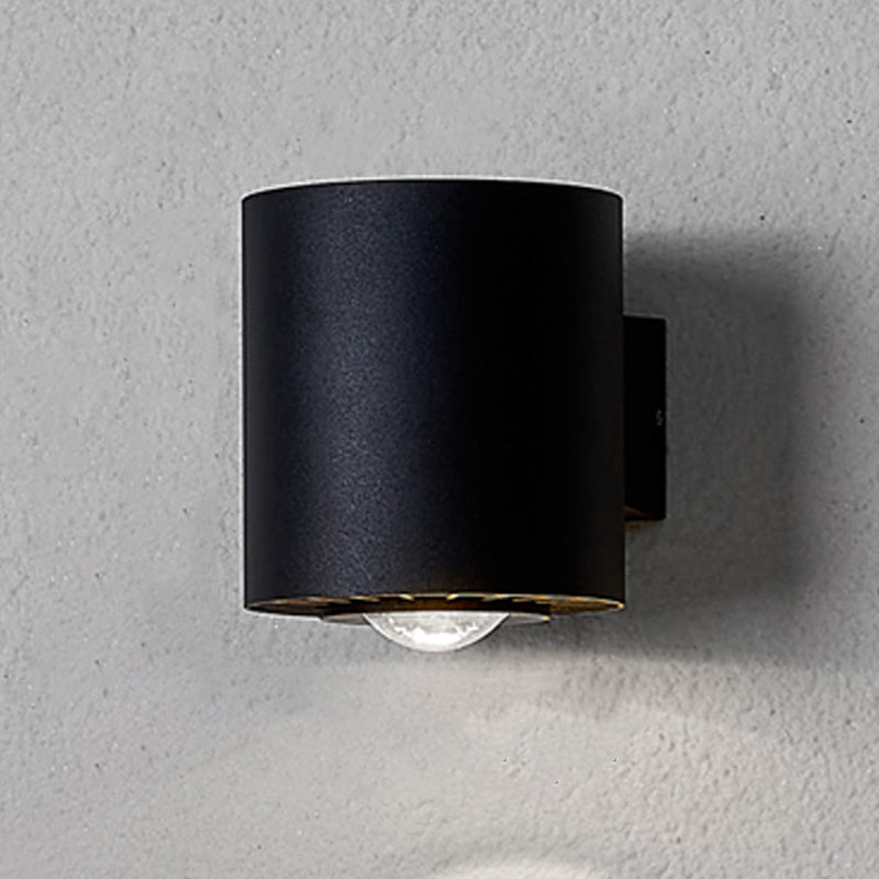 1-Licht-Zylinderwandleuchten zeitgenössischer Stil Metallwandmontage in Schwarz