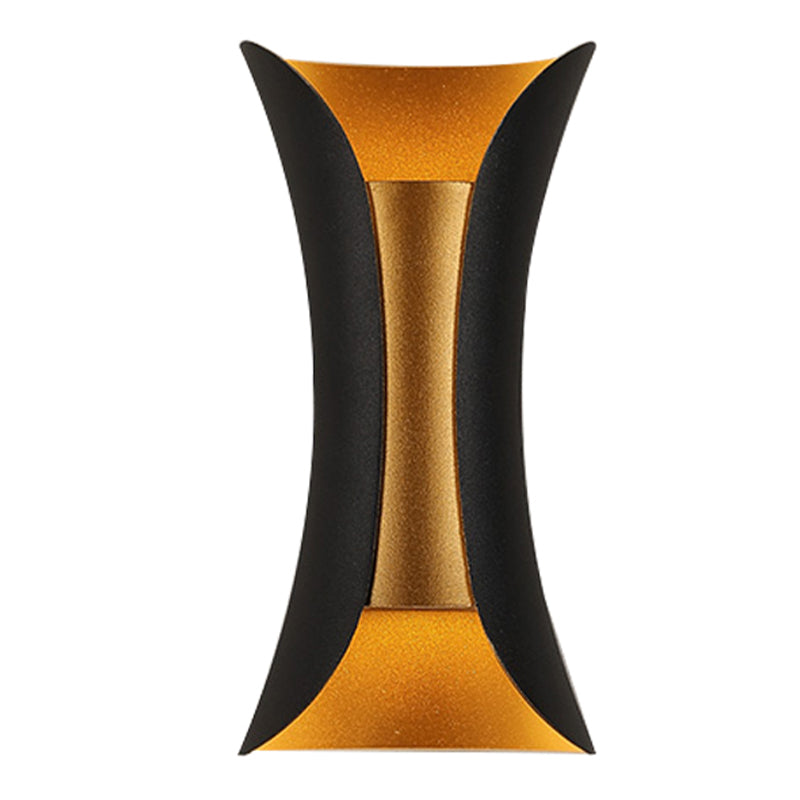 Luci di applique a parete curva a 2 luci in stile contemporaneo a parete in metallo