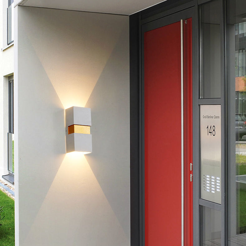 Luces de apliques de pared rectangulares de 2 luces Estilo contemporáneo de lavadora de pared de metal