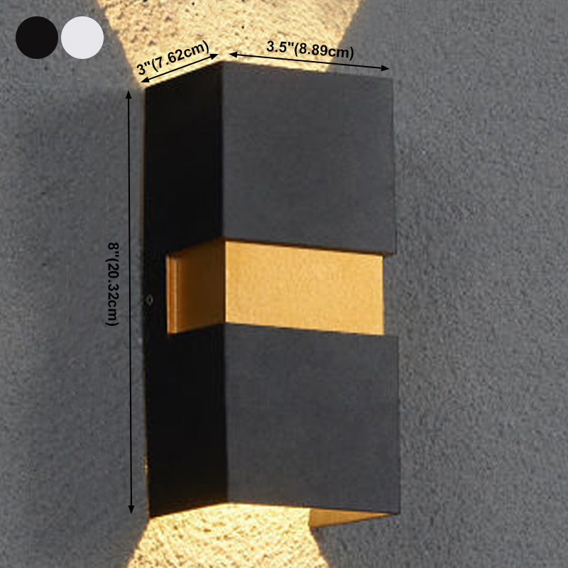 Luces de apliques de pared rectangulares de 2 luces Estilo contemporáneo de lavadora de pared de metal