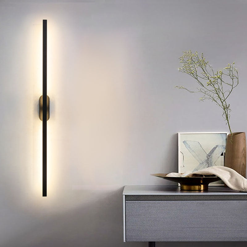 Zeitgenössischer Stil gerade Wandleuchten Metall 1 Leuchtet LED Wandhalterung in Schwarz