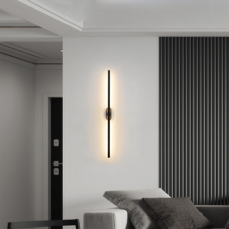 Zeitgenössischer Stil gerade Wandleuchten Metall 1 Leuchtet LED Wandhalterung in Schwarz