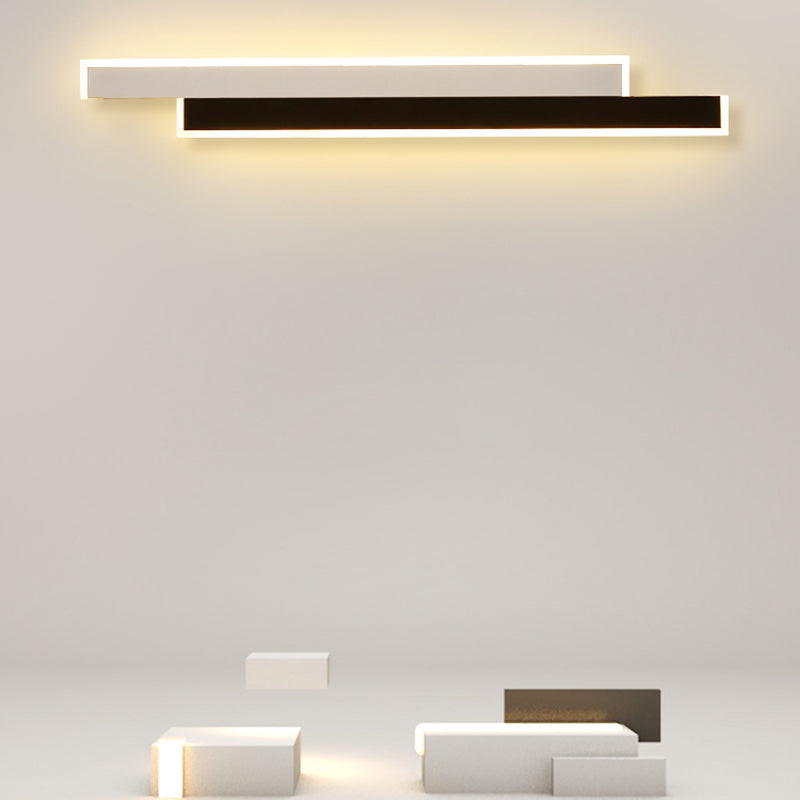 Contemporary Style Linear Wall Light Fixtures Metal 2 Lights Led Wall Mount Lamp