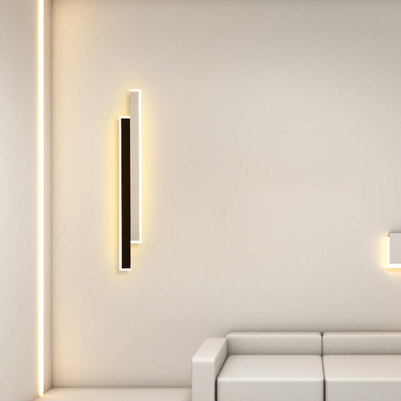 Contemporary Style Linear Wall Light Fixtures Metal 2 Lights Led Wall Mount Lamp