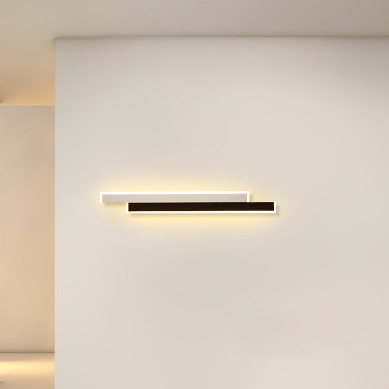 Contemporary Style Linear Wall Light Fixtures Metal 2 Lights Led Wall Mount Lamp
