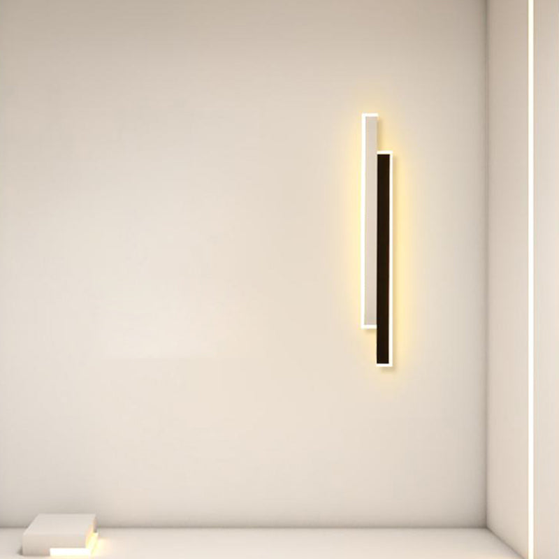 Contemporary Style Linear Wall Light Fixtures Metal 2 Lights Led Wall Mount Lamp