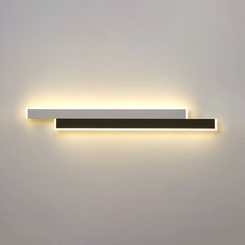 Contemporary Style Linear Wall Light Fixtures Metal 2 Lights Led Wall Mount Lamp
