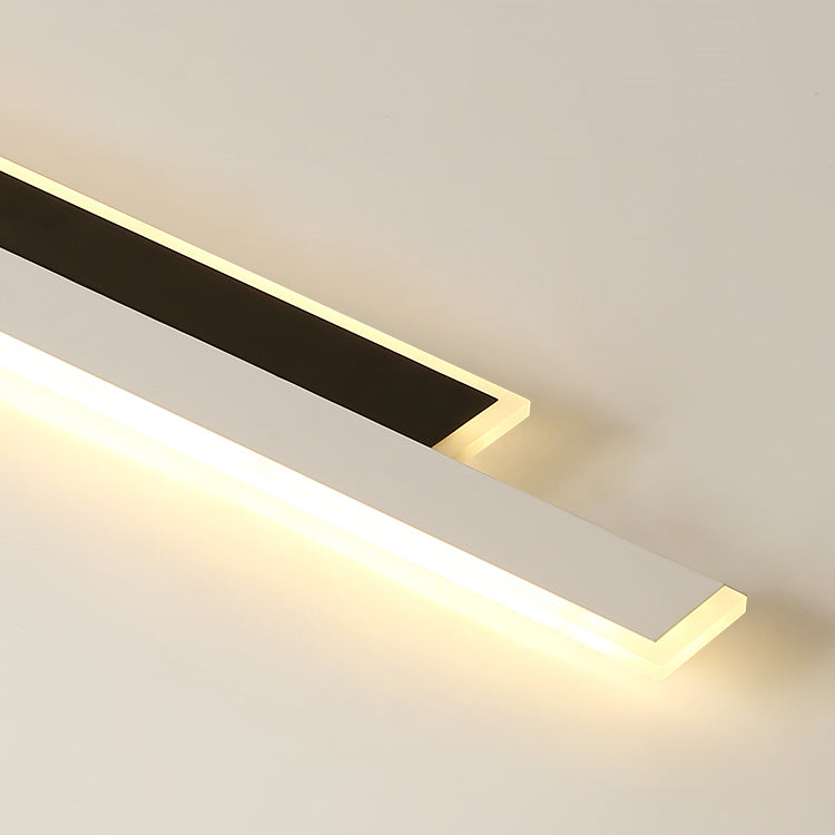 Contemporary Style Linear Wall Light Fixtures Metal 2 Lights Led Wall Mount Lamp