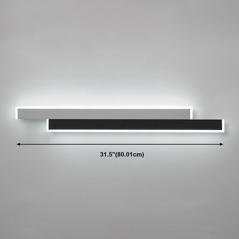 Contemporary Style Linear Wall Light Fixtures Metal 2 Lights Led Wall Mount Lamp