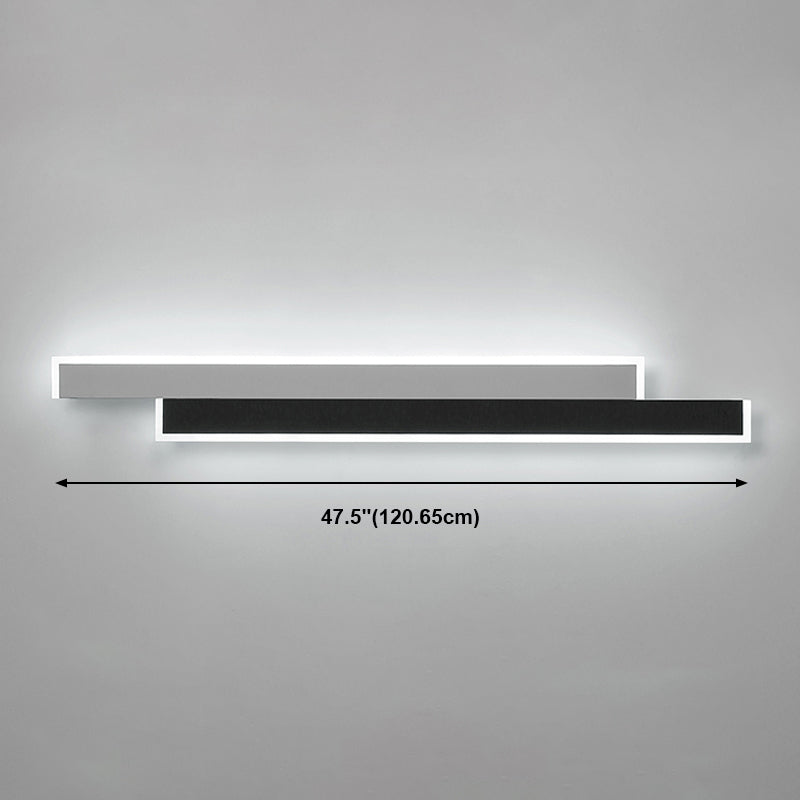 Contemporary Style Linear Wall Light Fixtures Metal 2 Lights Led Wall Mount Lamp