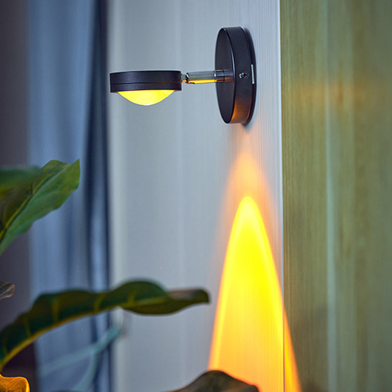 Moderne stijl Ronde gevormde LED-wandlamp metalen 1-licht wandverlichtingsideeën