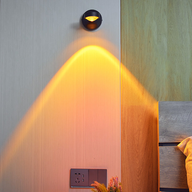 Moderne stijl Ronde gevormde LED-wandlamp metalen 1-licht wandverlichtingsideeën