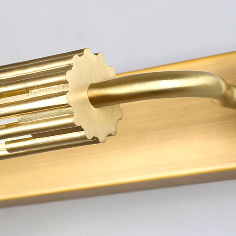 Geometric Shade 1-Light Mirror Wall Sconce Modern Style Crystal Wall Mount Light Fixture in Brass